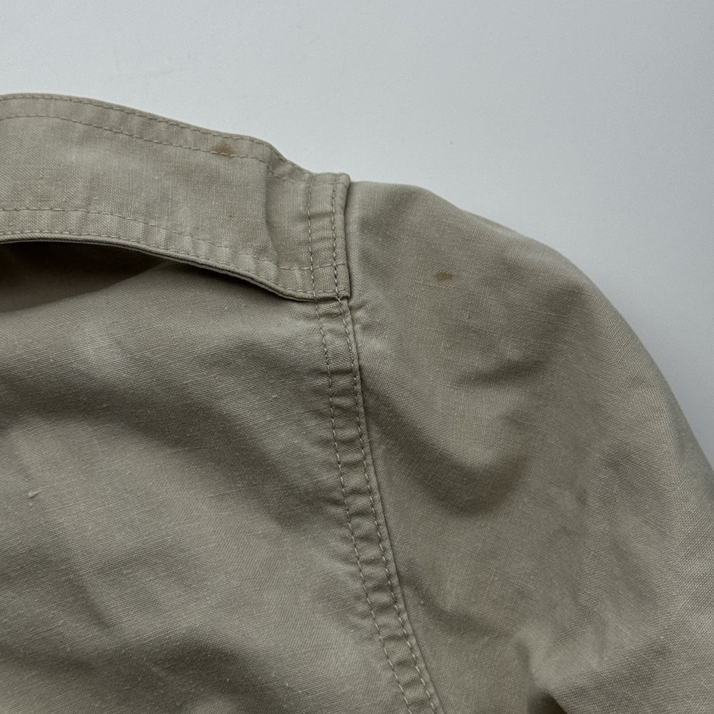 Vintage 1980s Banana Republic L Large Safari Jacket Shirt Shacket Cream Cotton - Picture 6 of 16
